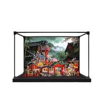 Acrylic Display Case for Lego 71861 The Old Town Building Set, Clear Display Box, Dust-Proof Display Case Compatible with Lego 71861(Model Not Included) (Alloy Frame Background A)
