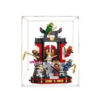 Acrylic Display Case for Lego 71866 Dojo Building Set, Clear Display Box, Dust-Proof Display Case Compatible with Lego 71866 (Model Not Included) (White Base 2MM)