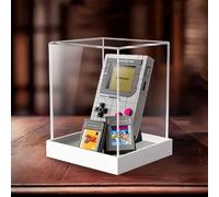 Acrylic Display Case for Lego 72046 Game Boy Handheld Console, Dustproof Box, Storage Box, Transparent Box, Display Box Compatible with 72046 (Box Only) (White Version)