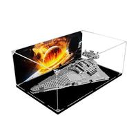 Acrylic Display Case for Lego 75055 Emperor Star Destroyer Model, 3mm Dustproof Display Box, Display Case Compatible with Lego 75055 (Model Not Included) (Background Construction A)