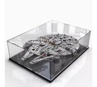 Acrylic Display Case for Lego 75192 Millennium Falcon Model, Dustproof Display Box, Storage Box, Transparent Box, Display Box Compatible with Lego 75192(Only Case, No Model) (Black Base)