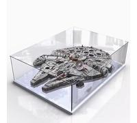 Acrylic Display Case for Lego 75192 Millennium Falcon Model, Dustproof Storage Box, Transparent Base (White)