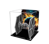 Acrylic Display Case for Lego 75211 Imperial TIE Fighter Model, 3mm Dustproof Display Box, Display Case Compatible with Lego 75211 (Model Not Included) (Background Build A)