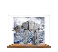 Acrylic Display Case for Lego 75313 at-at Armored Walker Model, 3mm Dustproof Display Box, Display Case Compatible with Lego 75313 (Model Not Included) (Background Wooden Base)