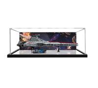 Acrylic Display case for Lego 75367 Attack Cruiser - dustproof with uv Protection,Custom Fit for Lego 75367 Model - Collector's Edition (Model not Included) (Background 1+ Mirror Base)