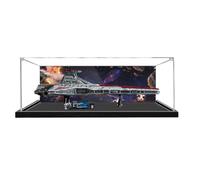 Acrylic Display case for Lego 75367 Attack Cruiser - dustproof with uv Protection,Custom Fit for Lego 75367 Model - Collector's Edition (Model not Included) (Background 1 + Black Base)
