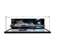 Acrylic Display case for Lego 75367 Attack Cruiser - dustproof with uv Protection,Custom Fit for Lego 75367 Model - Collector's Edition (Model not Included) (Background 2+ Mirror Base)