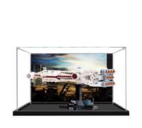 Acrylic Display Case for Lego 75376 Tantiv IV Starship Model, 3mm Dustproof Display Box, Display Case Compatible with Lego 75376 (Model Not Included) (Background Black Base A)