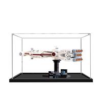 Acrylic Display Case for Lego 75376 Tantiv IV Starship Model, 3mm Dustproof Display Box, Display Case Compatible with Lego 75376 (Model Not Included) (Black Base 3MM)