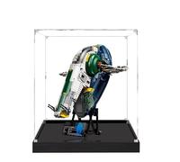 Acrylic Display Case for Lego 75409 Jango Fett Starship Building Set, Clear Display Case, Dust-Proof Display Case Compatible with Lego 75409 (Only Display Case) (3MM Black Base)