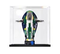 Acrylic Display Case for Lego 75409 Spitfire-Class Starship Model, Dustproof Transparent Display Case, Model Collection Display Case (Model not Included) (Black Base 3mm)