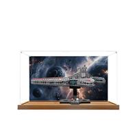 Acrylic Display Case for Lego 75441 Venator-Class Attack Cruiser Model, 3mm Dustproof Display Box, Display Case Compatible with Lego 75441(Model Not Included) (Background Wood Base B)