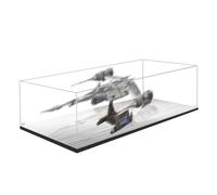 Acrylic Display Case for Lego 75442 Interstellar Fighter Building Set, Dustproof Transparent Box - Only Display Case, Display Box Compatible with Lego 75442 (3MM + Mirrored Base)