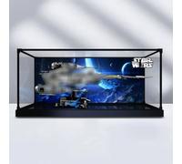 Acrylic Display Case for Lego 75442 starfighter Model, 3mm Dustproof Display Box, Display Case Compatible with Lego 75442 (Model Not Included) (background C)