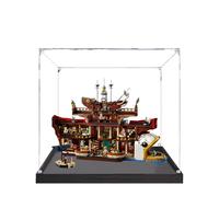 Acrylic Display Case for Lego 75640 Barati Sea Restaurant Model, 3mm Dustproof Display Box, Display Case Compatible with Lego 75640 (Model Not Included) (Black Base 2MM)