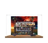 Acrylic Display Case for Lego 75810 Stranger Things: The Upside Down Model, 3mm Dustproof Display Box, Display Case Compatible with Lego 75810(Model Not Included) (Background Wood Base B)