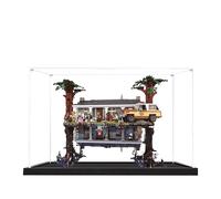 Acrylic Display Case for Lego 75810 Stranger Things: The Upside Down Model, 3mm Dustproof Display Box, Display Case Compatible with Lego 75810(Model Not Included) (Black Base 2MM)
