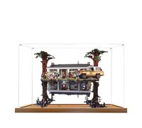 Acrylic Display Case for Lego 75810 Stranger Things: The Upside Down Model, 3mm Dustproof Display Box, Display Case Compatible with Lego 75810(Model Not Included) (Wood Base 2MM)