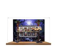 Acrylic Display Case for Lego 75810 Stranger Things: The Upside Down Model, 3mm Dustproof Display Box, Display Case Compatible with Lego 75810(Model Not Included) (Background Wood Base A)