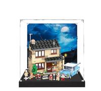 Acrylic Display Case for Lego 75968 4 Privet Drive Model, 3mm Dustproof Display Box, Display Case Compatible with Lego 75968 (Model Not Included) (Background Black Base B)