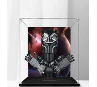 Acrylic Display Case for Lego 76215 Panther Bust Block Model, Compatible with 76215, Clear Collectible Storage Display Case (Block Model Not Included) (Painted Background)