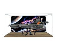 Acrylic Display Case for Lego 76354 aircraft carrier Building Model, 3mm Dustproof Display Box, Display Case Compatible with Lego 76354 (Model Not Included) (Background A)