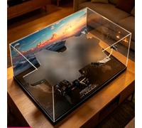 Acrylic Display Case for Lego 76354 Sky Mothership Building Set, Dustproof Transparent Box - Only Display Case, Display Box Compatible with Lego 76354 (Back Spray B)