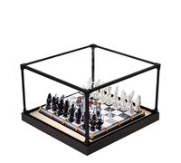 Acrylic Display Case for Lego 76392 Wizarding Chess Model, 3mm Dustproof Display Box, Display Case Compatible with Lego 76392 (Model Not Included) (Alloy Frame B)
