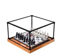 Acrylic Display Case for Lego 76392 Wizarding Chess Model, 3mm Dustproof Display Box, Display Case Compatible with Lego 76392 (Model Not Included) (Alloy Frame A)