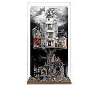 Acrylic Display Case for Lego 76417 Gringotts Wizarding Bank Building Set,Clear Display Case, Dust-Proof Display Case Compatible with Lego 76417(Only Display Case) (Wooden Base)