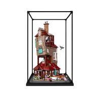 Acrylic Display Case for Lego 76437 The Burrow Model, 3mm Dustproof Display Box, Display Case Compatible with Lego 76437 (Model Not Included) (Alloy Frame 3MM Black)