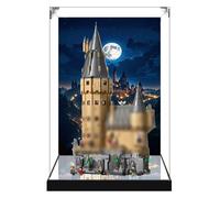 Acrylic Display Case for Lego 76454 Castle Model, Dustproof Transparent Display Case, Model Collection Display Case (Model not Included) (Mirror Base+Background3mm)