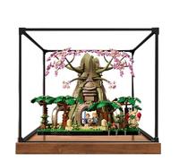 Acrylic Display Case for Lego 77092 Deku Tree Building Set,Clear Display Case, Dust-Proof Display Case Compatible with Lego 77092 (Only Display Case) (Wooden Base)