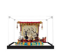 Acrylic Display Case for Lego 80119 Majestic Horse and Grand Vision Building Set, Clear Display Box, Dust-Proof Display Case Compatible with Lego 80119(Model Not Included) (Black Base 2MM+Mirror)