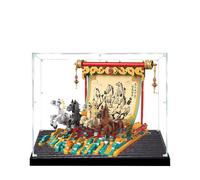 Acrylic Display Case for Lego 80119 Majestic Horse and Grand Vision Model, 3mm Dustproof Display Box, Display Case Compatible with Lego 80119(Model Not Included) (Black Base 3MM)