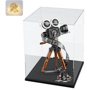 Acrylic Display Case for Lego Disney Camera 43230 77072 C3PO 75398 for Labubu Popmart Monster Fall In Wild for Molly 400% Doll, Glass Display Case Acrylic Box Transparent for Toys, Black, 25 x 25 x 40