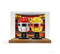 Acrylic Display Case for LEGO Ferrari Team Charles Leclerc Helmet (43014) and Lewis Hamilton Helmet (43022) Models (Display Case Only) (D)
