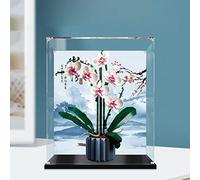 Acrylic Display Case for Lego Orchid,Dustproof Display Box for Lego 10311 Orchid Botanical Collection,Clear Decoration Showcase Protection Collectible-No Lego Model(Inkjet)