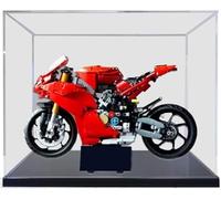 Acrylic Display Case for Lego Technic 42202, Ducati Panigale V4 S Motorcycle, Black Bottom+Background (C)