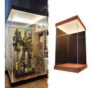 Acrylic Display Case Illuminated Action Figures Clear Box, 6 8 10 12 14 16 18 20 22 in Tall Dust Proof Plastic Display Case, Large Stackable Organizer Bins(40x40xH60cm/16x16x24in)