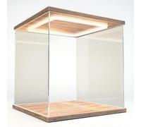 Acrylic Display Case Light Transparent Acrylic Showcase, Cube Rectangular Clear Display Boxes, Figure/ Miniatures/ Cars/ Building Block Plastic Storage Bins(25x25x30cm(10x10x12in))