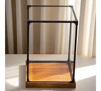 Acrylic Display Case Rectangle Clear Plastic Display Box 15 20 30 35 40 45 50 cm, Narrow Large Transparent Acrylic Case with Wooden Base, Alternative Glass Case(40x40x30cm(16x16x12in))
