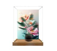 Acrylic Display Case Specially made for Lego 10289 Bonsai and Potted Plant Building Set, Dustproof Transparent Box - Only Display Case, Display Box Compatible with Lego 10289 (Back Spray + Base B)