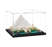 Acrylic Display Case Specially made for Lego 21058 The Great Pyramids of Egypt Building Set, Dustproof Box - Only Display Case, Display Box Compatible with Lego 21058 (Base A + 2MM)