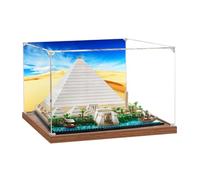 Acrylic Display Case Specially made for Lego 21058 The Great Pyramids of Egypt Building Set, Dustproof Box - Only Display Case, Display Box Compatible with Lego 21058 (Back Spray 2 + Base B)