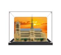 Acrylic Display Case Specially made for Lego 21061 Notre-Dame de Paris Building Set, Dustproof Transparent Box - Only Display Case, Display Box Compatible with Lego 21061 (Back Spray 1 (Base A))