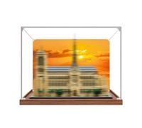 Acrylic Display Case Specially made for Lego 21061 Notre-Dame de Paris Building Set, Dustproof Transparent Box - Only Display Case, Display Box Compatible with Lego 21061 (Back Spray 1 (Base B))