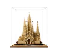 Acrylic Display Case Specially made for Lego 21065 Basilica of the Sagrada Família Building Set, Dustproof Box - Only Display Case, Display Box Compatible with Lego 21065 (2MM + Base B)
