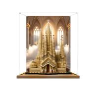 Acrylic Display Case Specially made for Lego 21065 Basilica of the Sagrada Família Building Set, Dustproof Box - Only Display Case, Display Box Compatible with Lego 21065 (Back Spray + Base B)