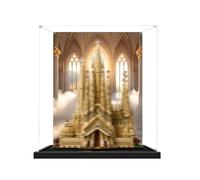 Acrylic Display Case Specially made for Lego 21065 Basilica of the Sagrada Família Building Set, Dustproof Box - Only Display Case, Display Box Compatible with Lego 21065 (Back Spray + Base A)